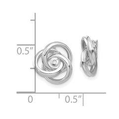 14K White Gold Polished Love Knot Earrings Jackets