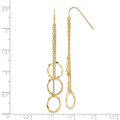 14K Yellow Gold Faceted Circle Earrings