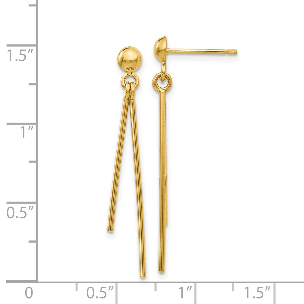 14K Yellow Gold Polished Post Dangle Earrings