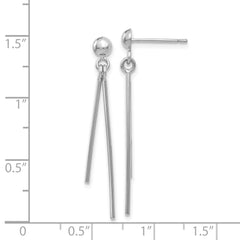 14K White Gold Polished Post Dangle Earrings