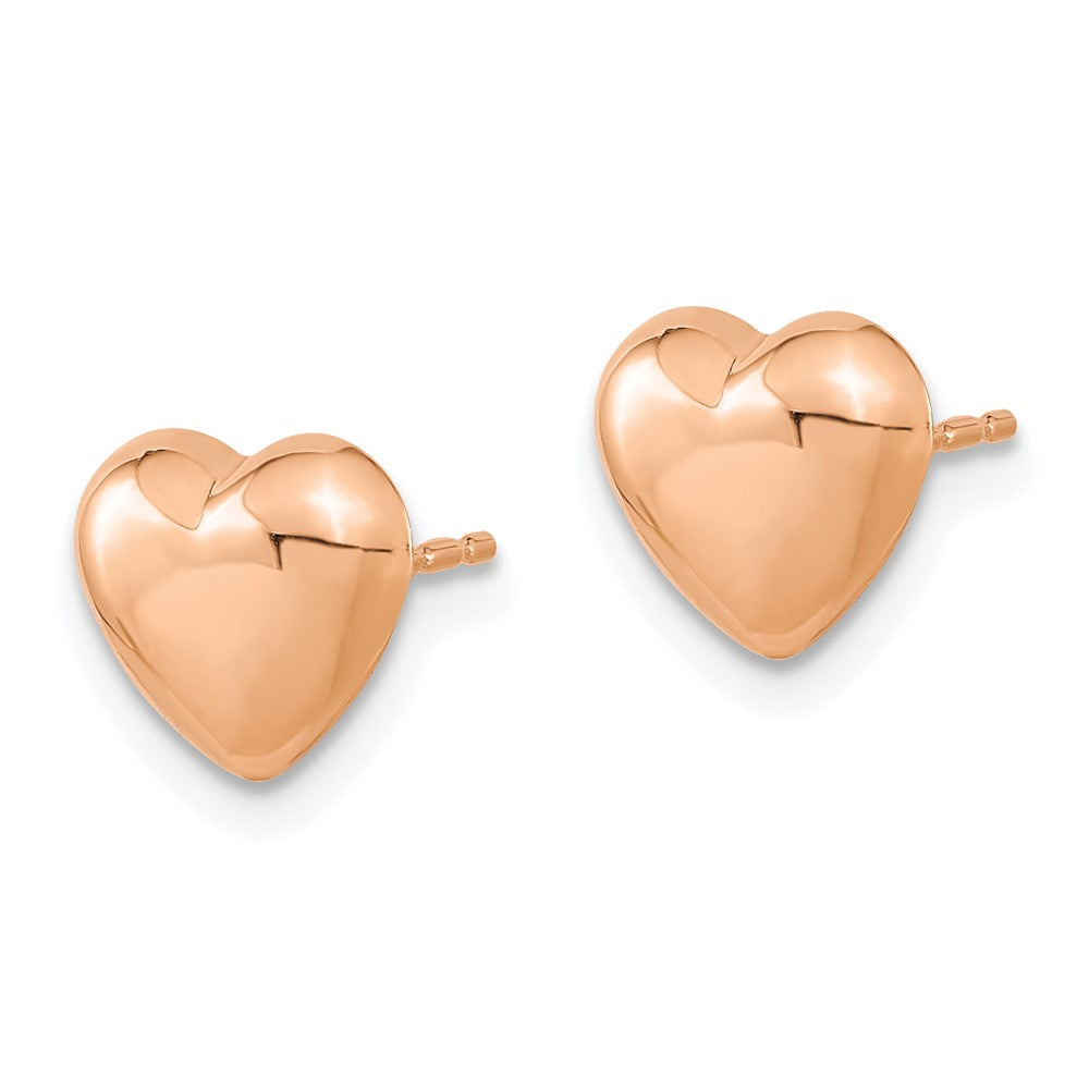 14K Rose Gold Polished Heart Post Earrings