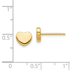 14K Yellow Gold Polished Heart Post Earrings