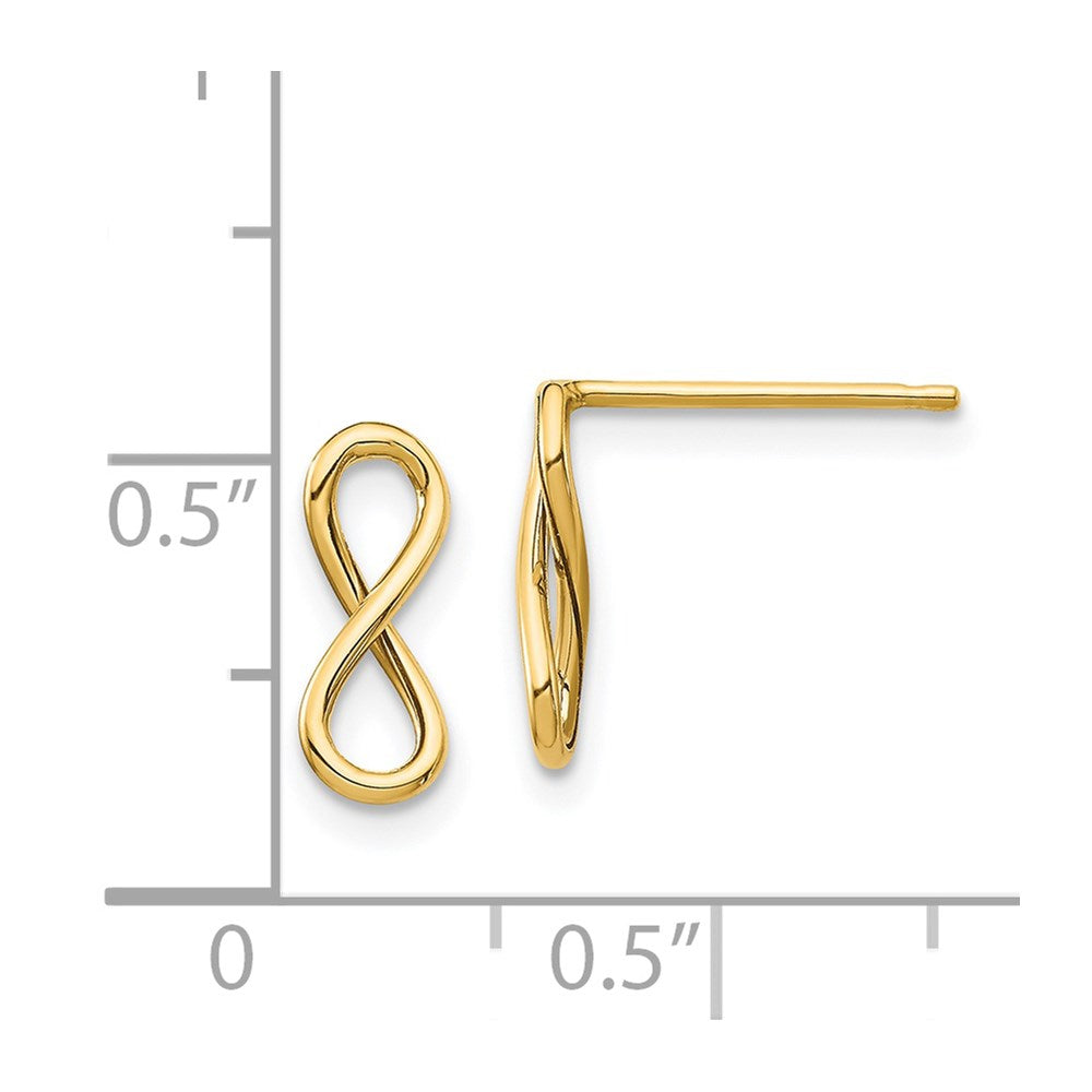 14K Yellow Gold Polished Infinity Post Earrings