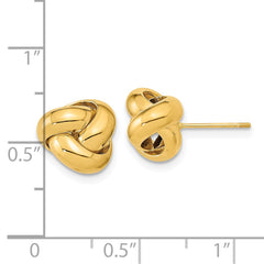 14K Yellow Gold Polished Love Knot Post Earrings