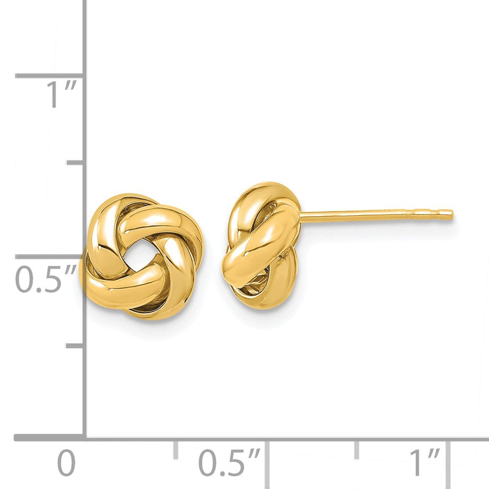 14K Yellow Gold Polished Love Knot Post Earrings