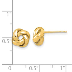 14K Yellow Gold Polished Love Knot Post Earrings