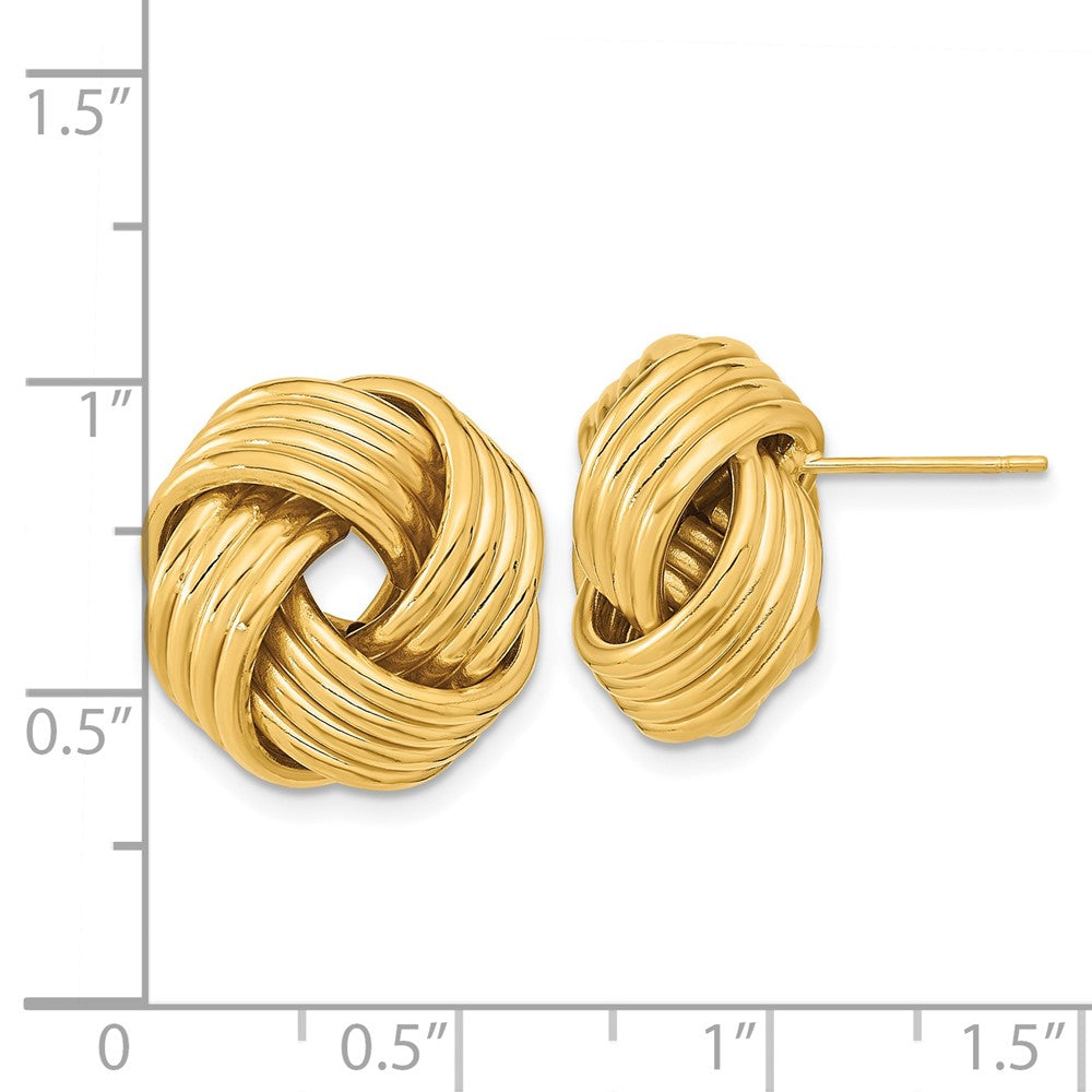 14K Yellow Gold Polished Love Knot Post Earrings
