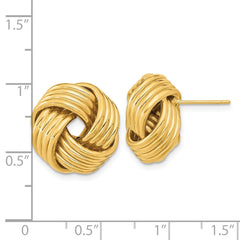14K Yellow Gold Polished Love Knot Post Earrings