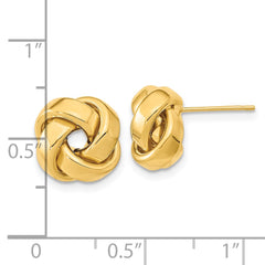 14K Yellow Gold Polished Love Knot Post Earrings