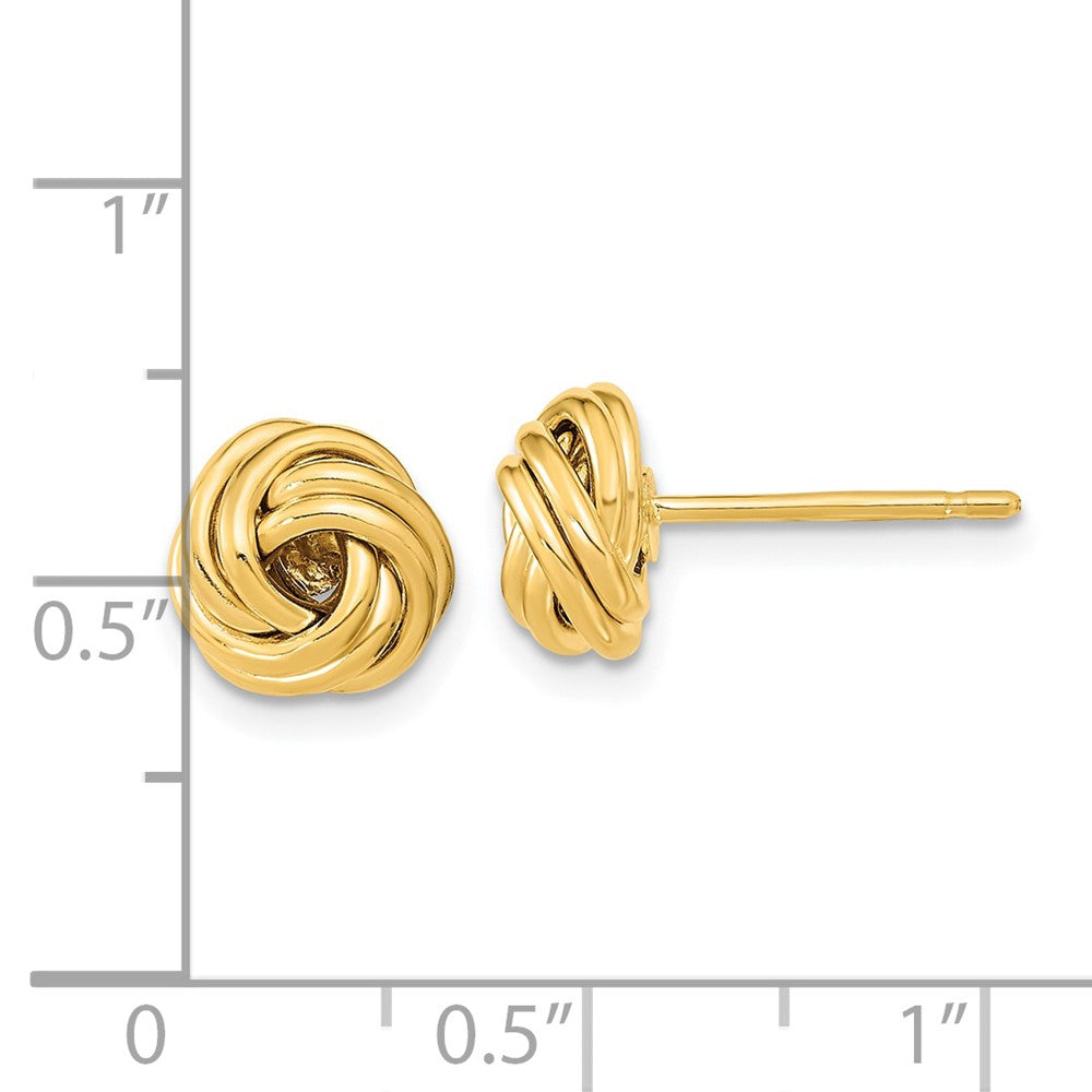 14K Yellow Gold Polished Love Knot Post Earrings