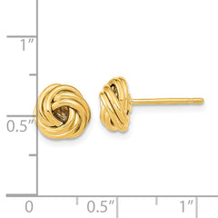 14K Yellow Gold Polished Love Knot Post Earrings