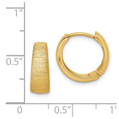 14K Yellow Gold Textured Hoop Earrings