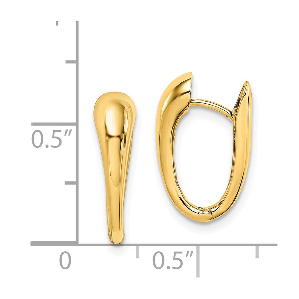 14K Yellow Gold Polished Hinged Hoop Earrings