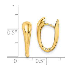 14K Yellow Gold Polished Hinged Hoop Earrings