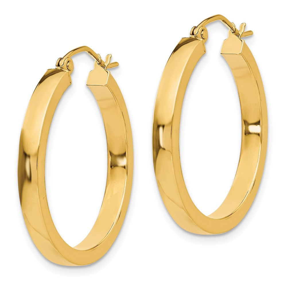 14K Yellow Gold 2x3mm Square Tube Hoops