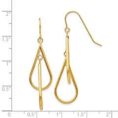 14K Yellow Gold Fancy Hoop Dangle Earrings