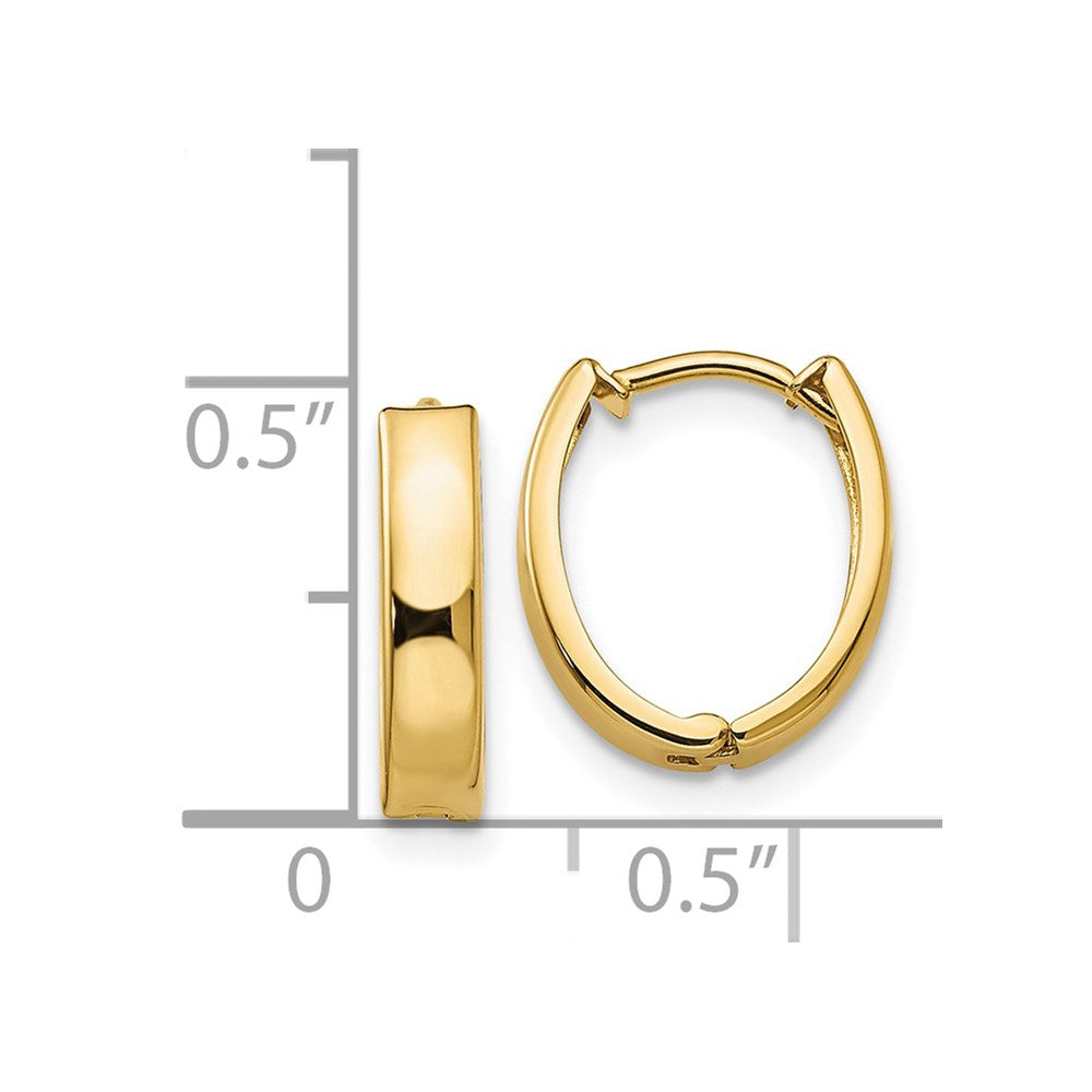 14K Yellow Gold Polished Hinged Hoop Earrings
