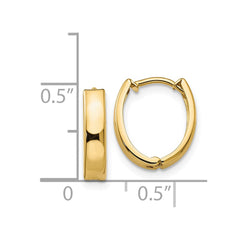 14K Yellow Gold Polished Hinged Hoop Earrings