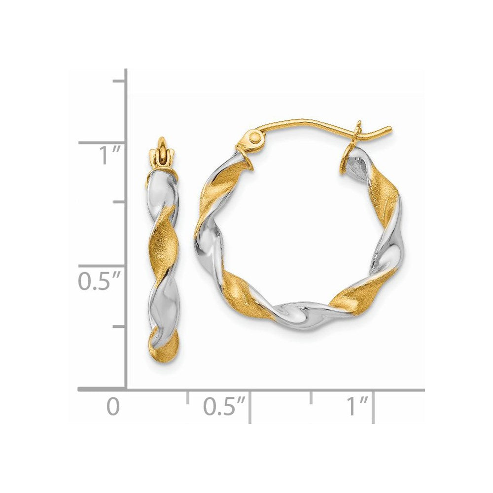 14K White Gold 2.0mm Twisted Hoop Earrings