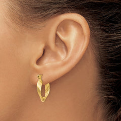 14K Yellow Gold Polished Circles Hoop Earrings