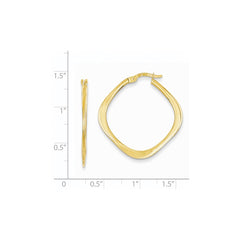 14K Yellow Gold Tapered Square Hoop Earrings