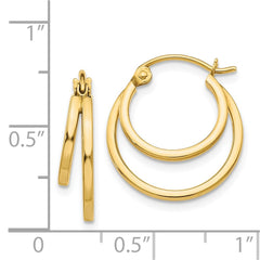 14K Yellow Gold Double Hoop Earrings