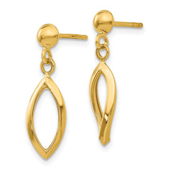 14K Yellow Gold Post Dangle Earrings