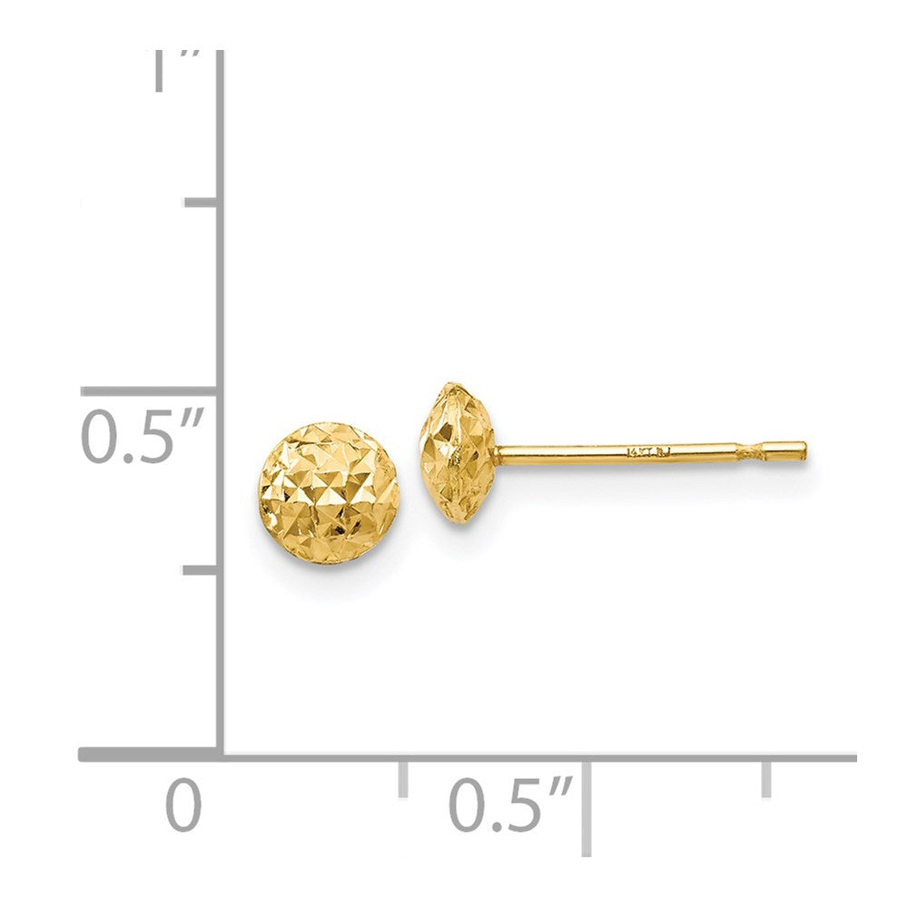 14K Yellow Gold 5mm Circle Puff Post Earrings
