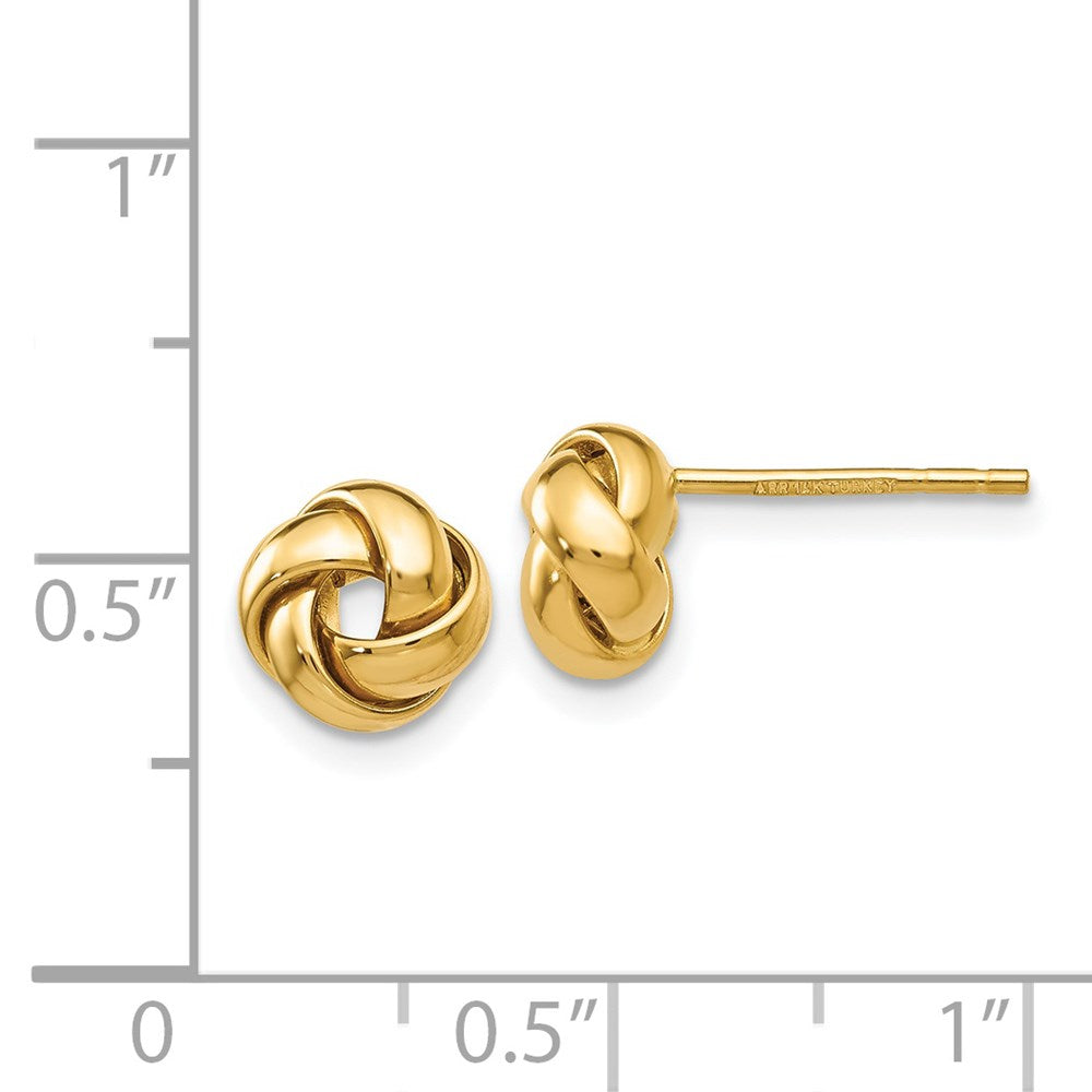 14K Yellow Gold Knot Post Earrings