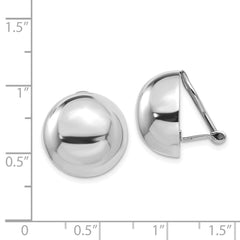 14K White Gold Polished Non-pierced Earrings