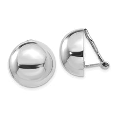 14K White Gold Polished Non-pierced Earrings