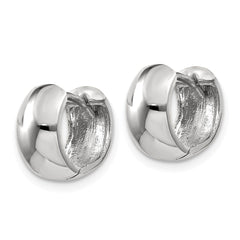 14K White Gold Round Hinged Hoop Earrings