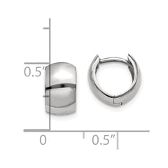 14K White Gold Round Hinged Hoop Earrings
