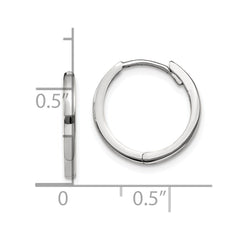 14K White Gold Round Hinged Earrings