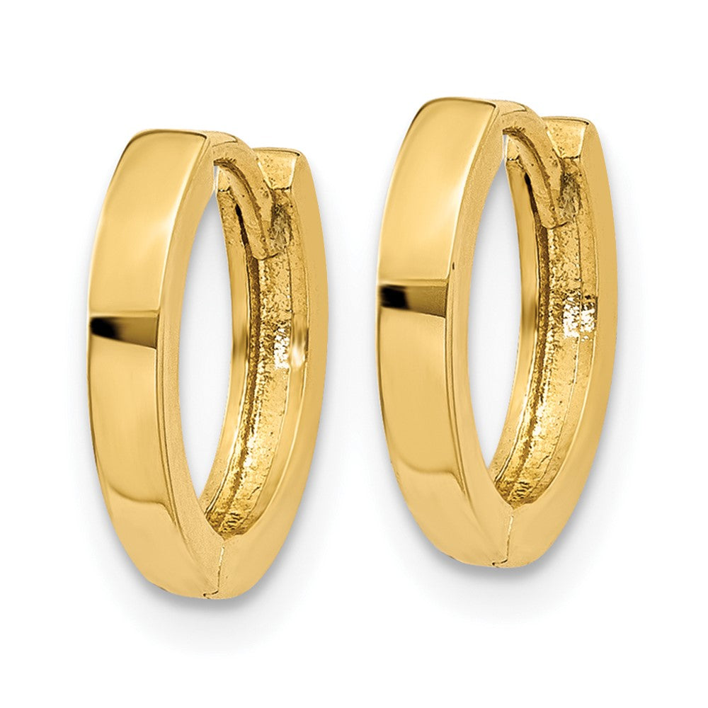 14K Yellow Gold Round Hinged Hoop Earrings