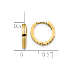 14K Yellow Gold Round Hinged Hoop Earrings