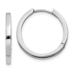 14K White Gold Hinged Hoop Earrings