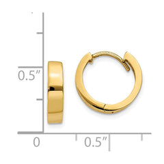 14K Yellow Gold Round Hinged Hoop Earrings