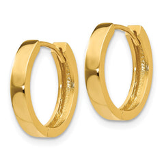 14K Yellow Gold Round Hinged Hoop Earrings