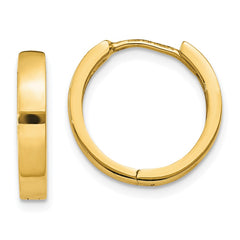 14K Yellow Gold Round Hinged Hoop Earrings