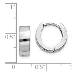 14K White Gold Hinged Hoop Earrings