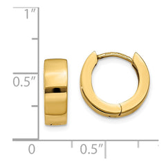 14K Yellow Gold Hinged Hoop Earrings