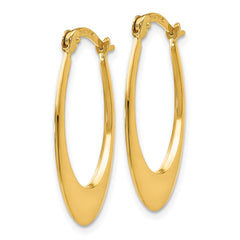 14K Yellow Gold Polished Hoop Earrings
