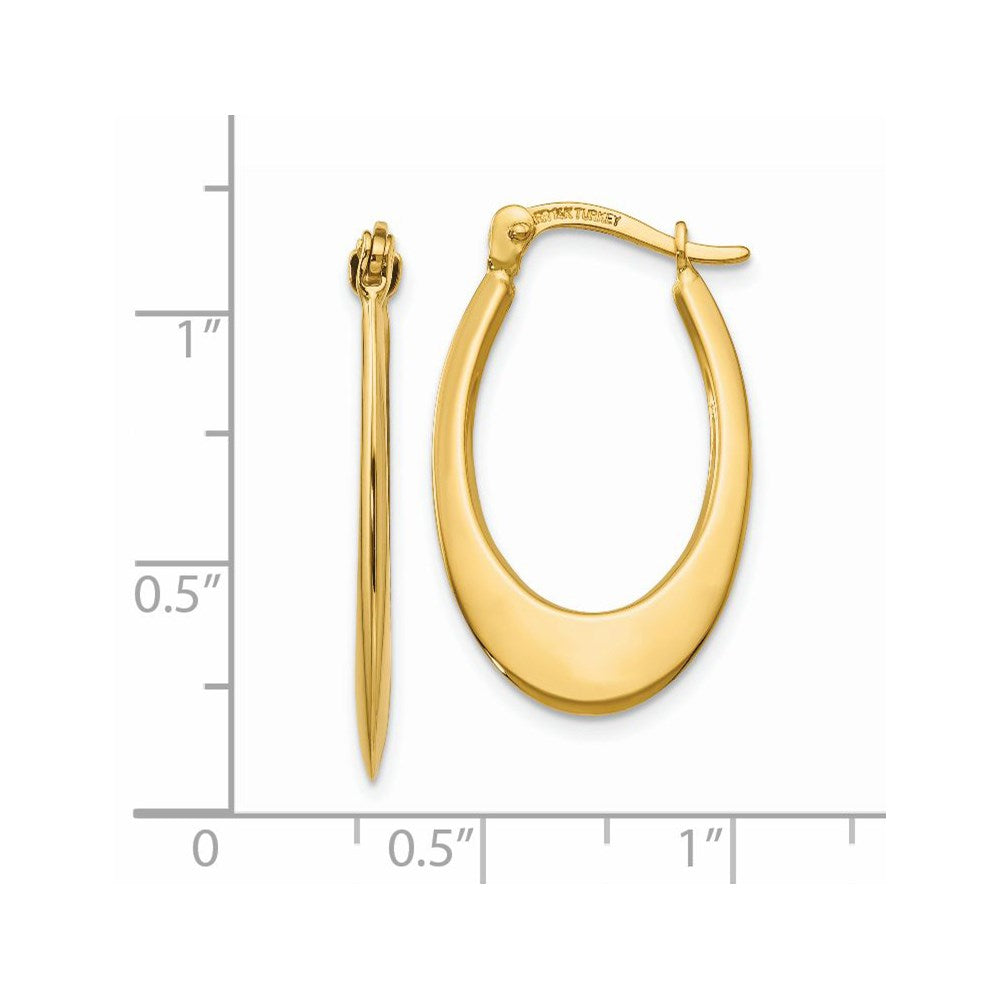 14K Yellow Gold Polished Hoop Earrings