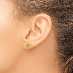 14K Yellow Gold Peace Turtle Post Earrings