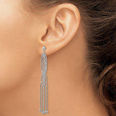 14K White Gold Bead Chain Earrings