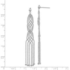 14K White Gold Bead Chain Earrings