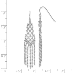 14K White Gold Beaded Earrings