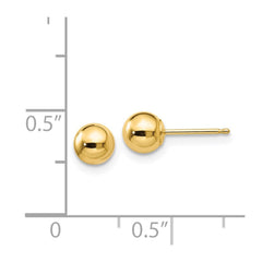 14K Yellow Gold Polished 5mm Ball Post Earrings