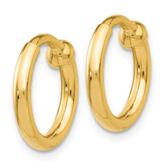 14K Yellow Gold Non-Pierced Hoop Earrings
